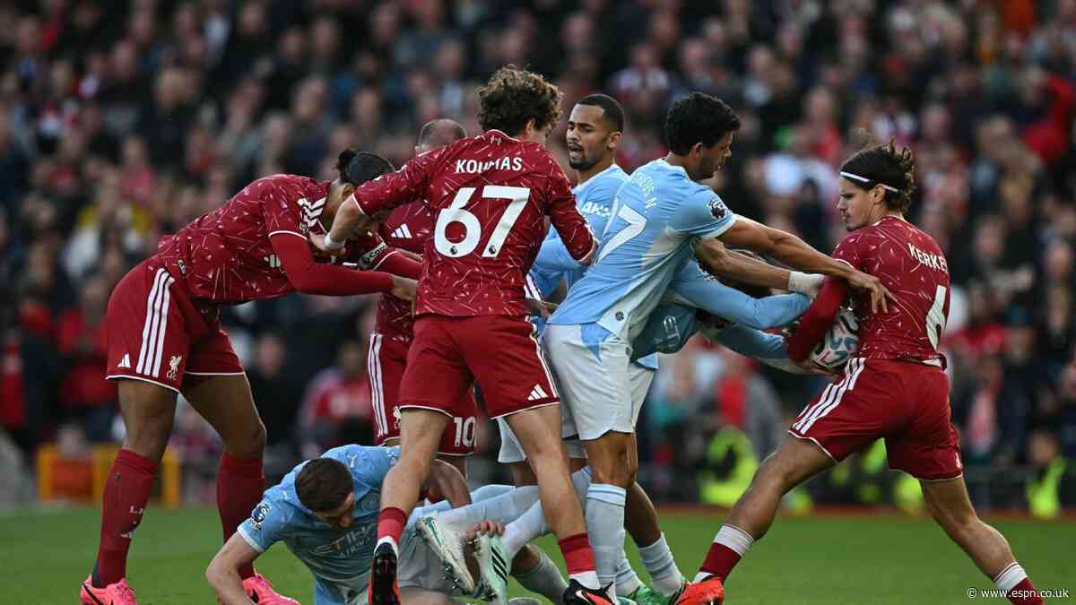 Liverpool vs. Man City LIVE: Premier League updates amid hostile Anfield atmosphere