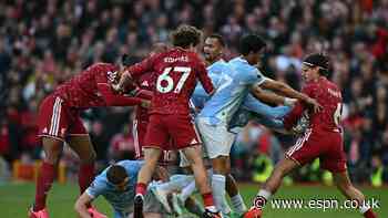 Liverpool vs. Man City LIVE: Premier League updates amid hostile Anfield atmosphere