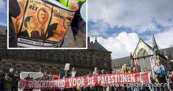 Duizend mensen bij Pro-Palestijnse mars op de Dam, politie pakt man op met beledigend spandoek