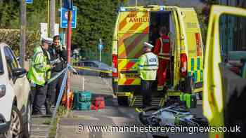 Road taped off and air ambulance lands after collision between two bikes