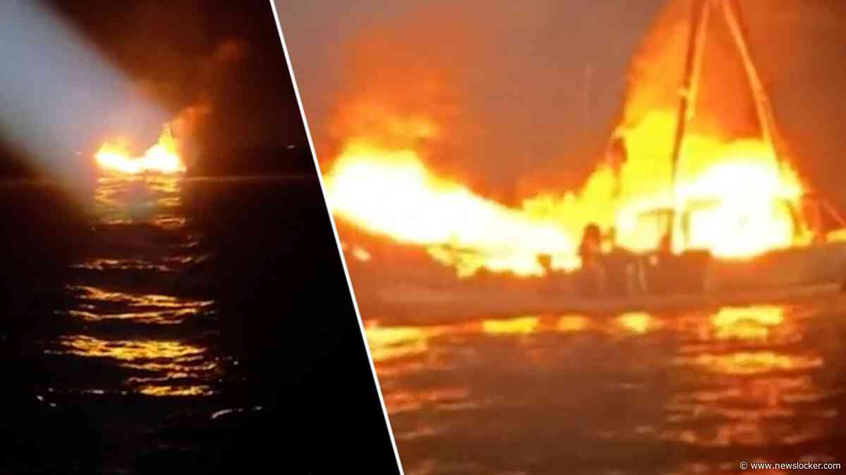 Acht bemanningsleden gered na grote brand op vissersboot voor kust van China