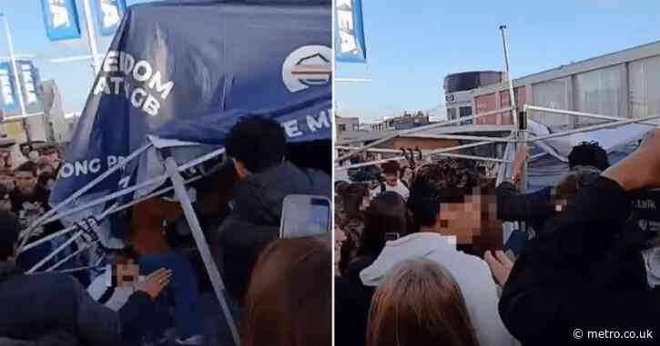 Charlie Kirk-style ‘prove me wrong’ tent torn down by ‘school kids’