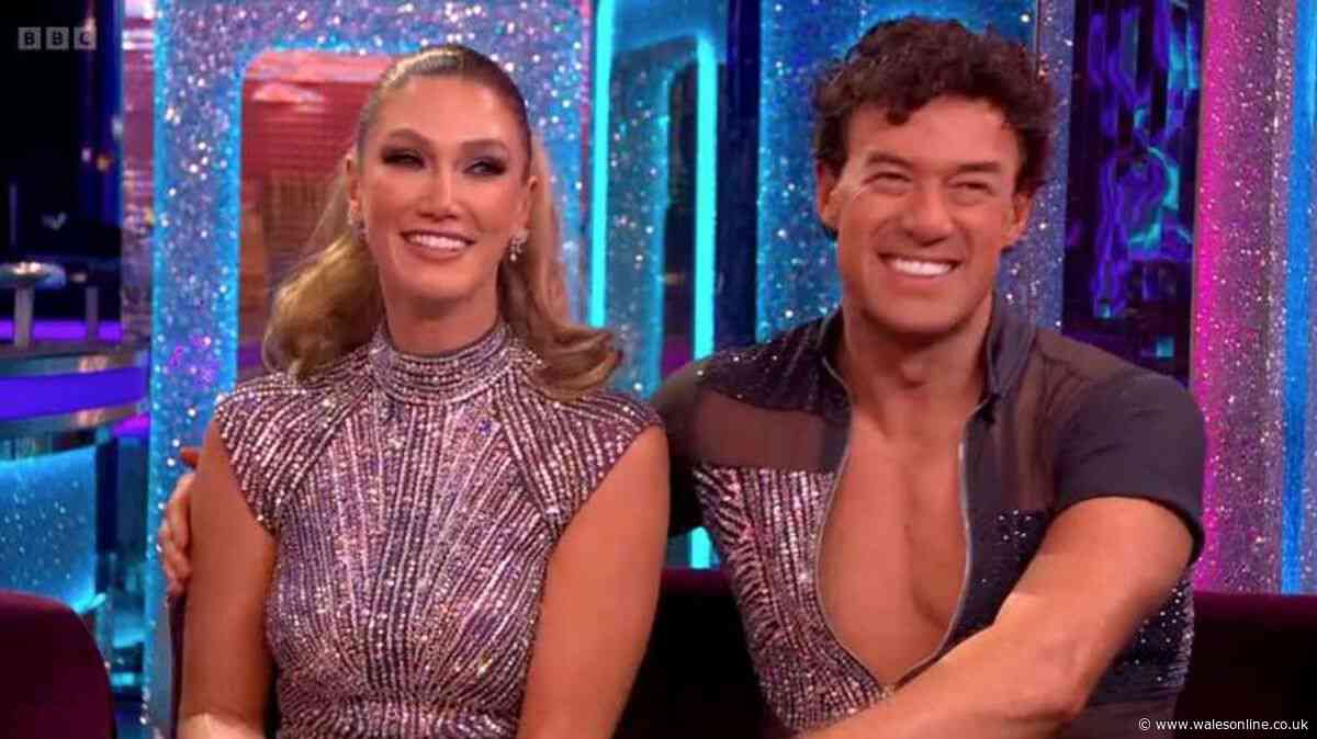Delta Goodrem comforted by Strictly partner Kai Widdrington as she breaks down in tears