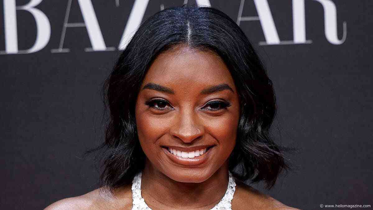 Simone Biles shows off fit physique in leather mini-skirt in photos from London getaway