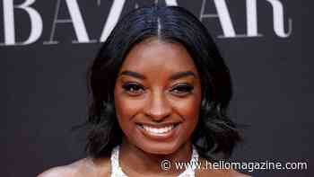 Simone Biles shows off fit physique in leather mini-skirt in photos from London getaway