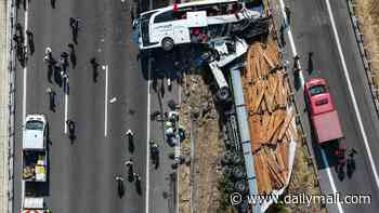 Eleven people are killed and 27 hurt after tourist bus and lorry crash in Turkey