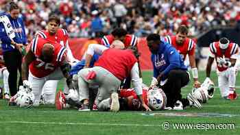 Short-handed Pats lose RB Henderson, LT Campbell