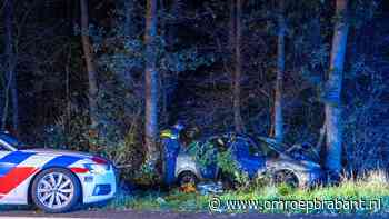 Automobilist crasht in bosje langs A58, twee inzittenden gewond