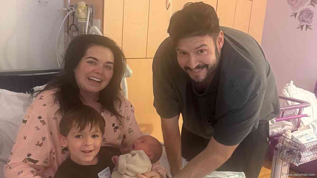 Scarlett Moffatt shares the sweet moment her son Jude met his newborn brother Clark as she posts their first picture as a family of four