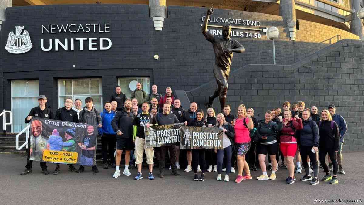 Ashington football fan's 'remarkable' decade of fundraising after dad's prostate cancer scare