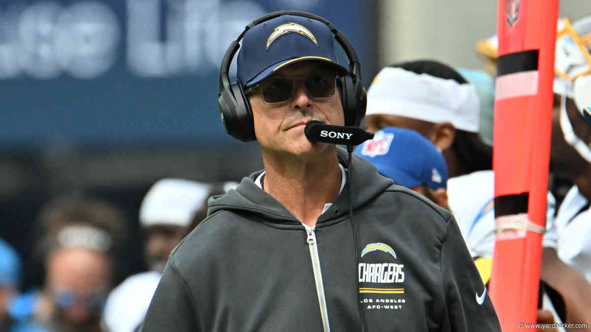 Jim Harbaugh shares hopeless message as Chargers fall to 0-5