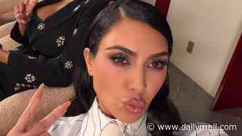 Kim Kardashian flaunts her hourglass curves in tiny green underwear as she shares sizzling new photo dump