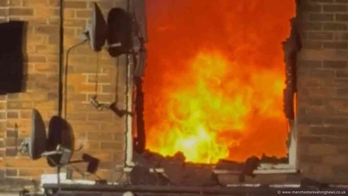 Man arrested after 'windows explode' as emergency services descend on Chorlton flat fire