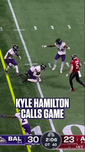 KYLE HAMILTON GAME-WINNING INTERCEPTION