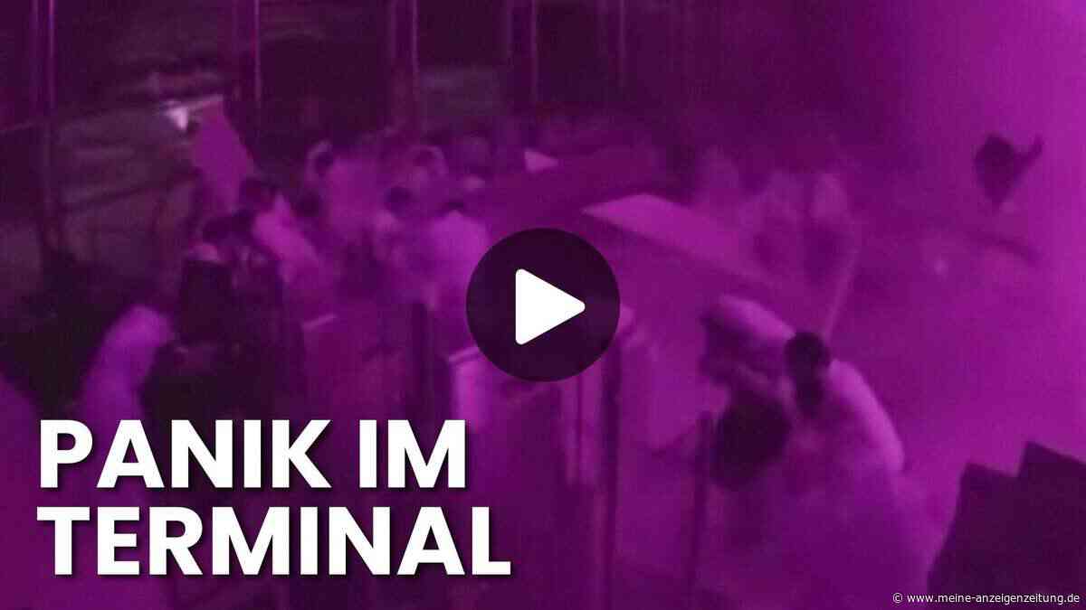 Raketeneinschlag am Flughafen Riad: Neues Überwachungsvideo fängt Flucht im Terminal ein