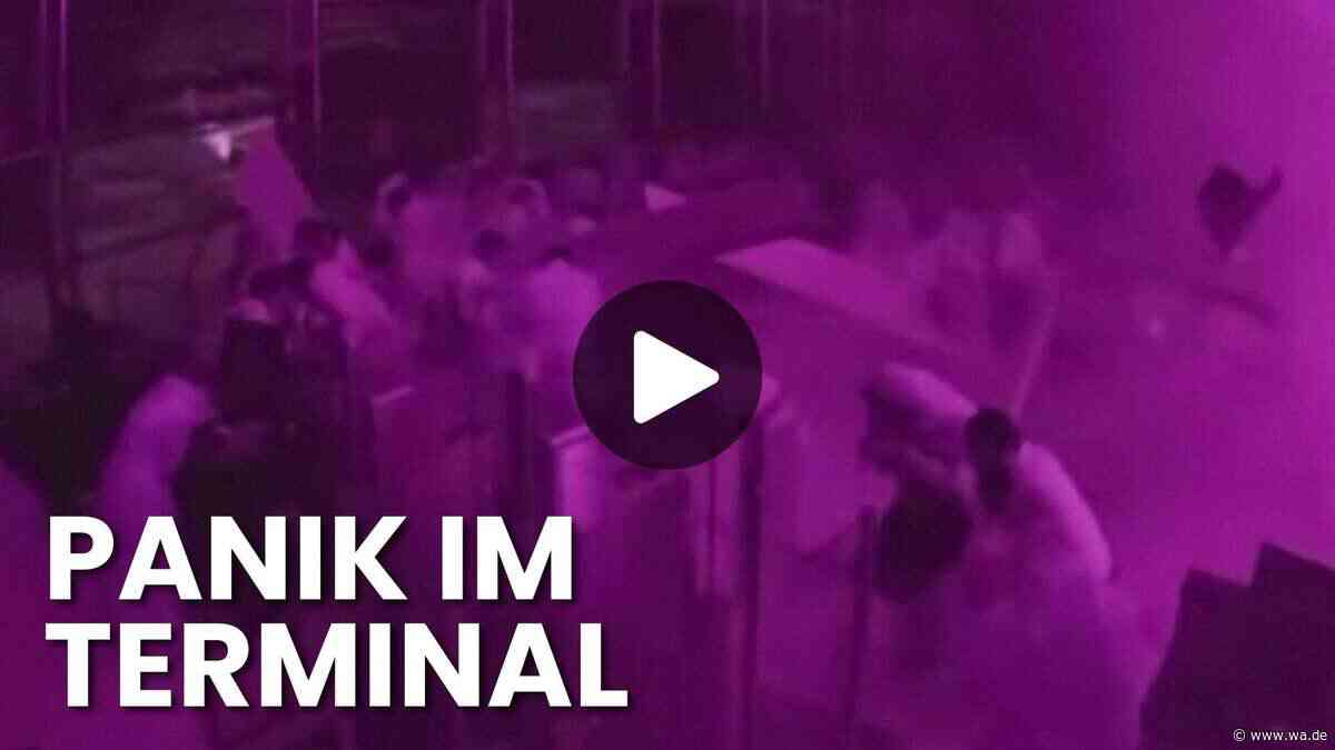 Raketeneinschlag am Flughafen Riad: Neues Überwachungsvideo fängt Flucht im Terminal ein