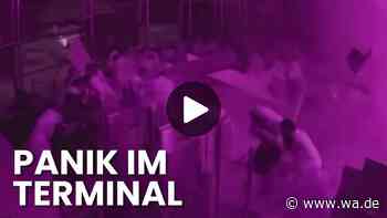 Raketeneinschlag am Flughafen Riad: Neues Überwachungsvideo fängt Flucht im Terminal ein