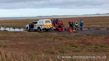 Two rescued by the RNLI and coastguard after becoming stranded on Holy Island causeway