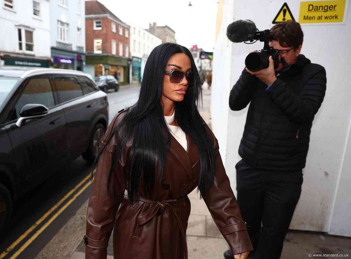 Katie Price arrives at court where ex-husband is on trial for rape