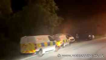 Forensic officers at scene after man's sudden death in Cardiff village