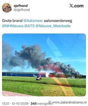 Zeer grote brand bij agrarisch bedrijf aan Aalsmeerderweg in Aalsmeer