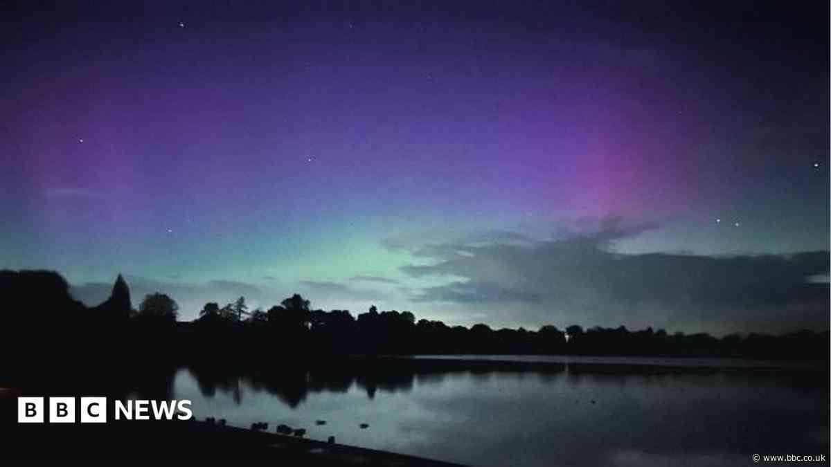 Northern lights paint Midlands skies colourful hues