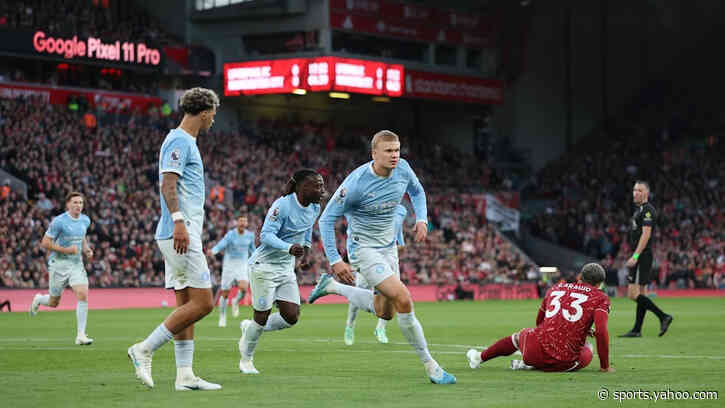 Police officer seriously injured as 10 arrested at tense Liverpool v Manchester City clash