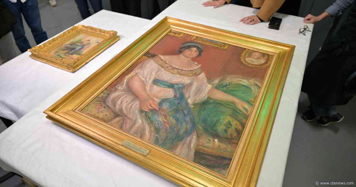 Stolen Renoir paintings found hidden behind cinder block wall