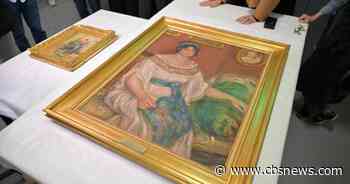 Stolen Renoir paintings found hidden behind cinder block wall