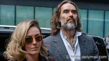 The publicity-shy wife standing by Russell Brand's side: Laura Gallacher steps into the spotlight as she joins him at court for his rape trial - after couple asked fans to 'pray' for them
