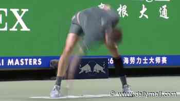 Tennis bad boy Alexander Bublik cuts his hand by destroying racket and smashing drinks cooler - then goes on to win!