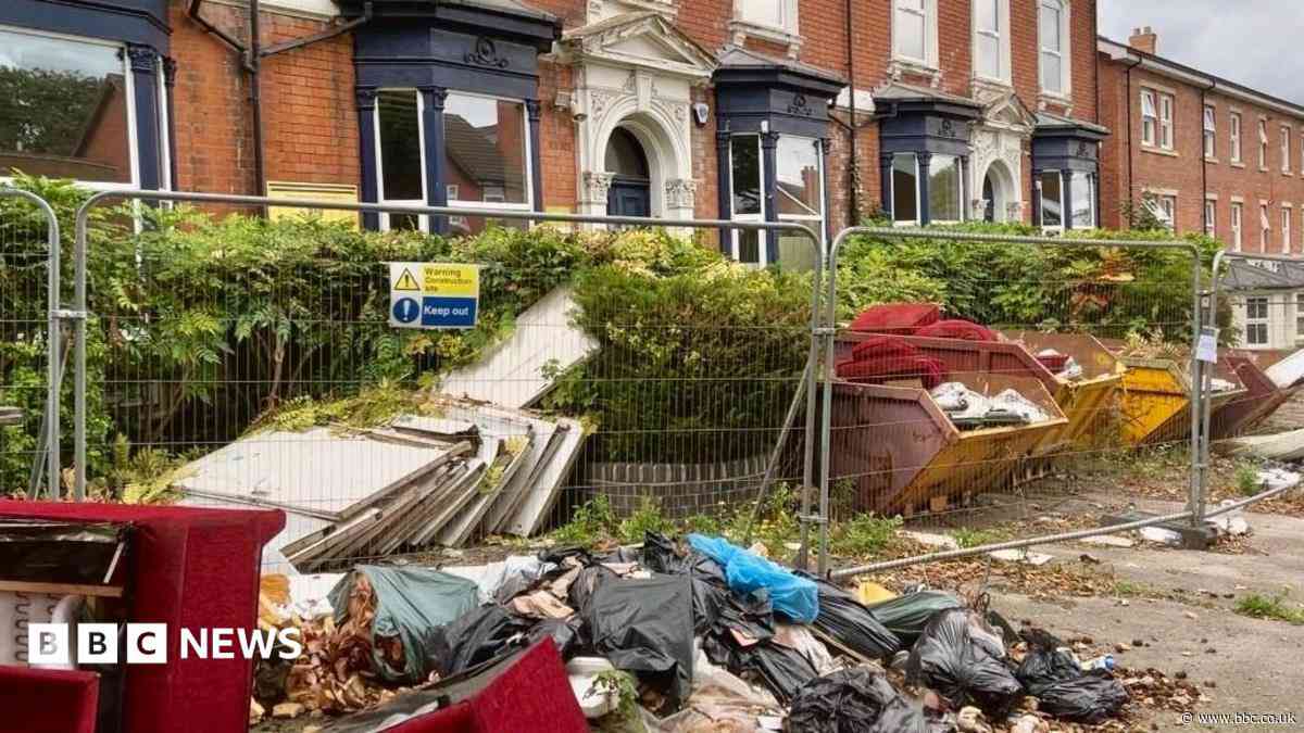 Fly-tipping left on road for more than a year