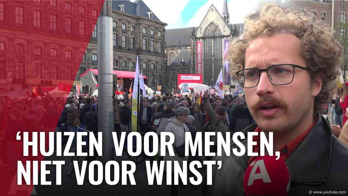 Honderden mensen protesteren in Amsterdam voor betaalbare huur