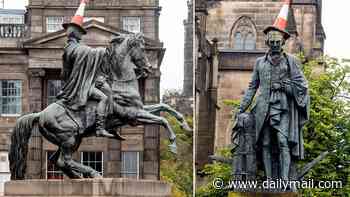 'It's not even our joke!' Edinburgh residents demand crackdown on traffic cones placed on historic statues