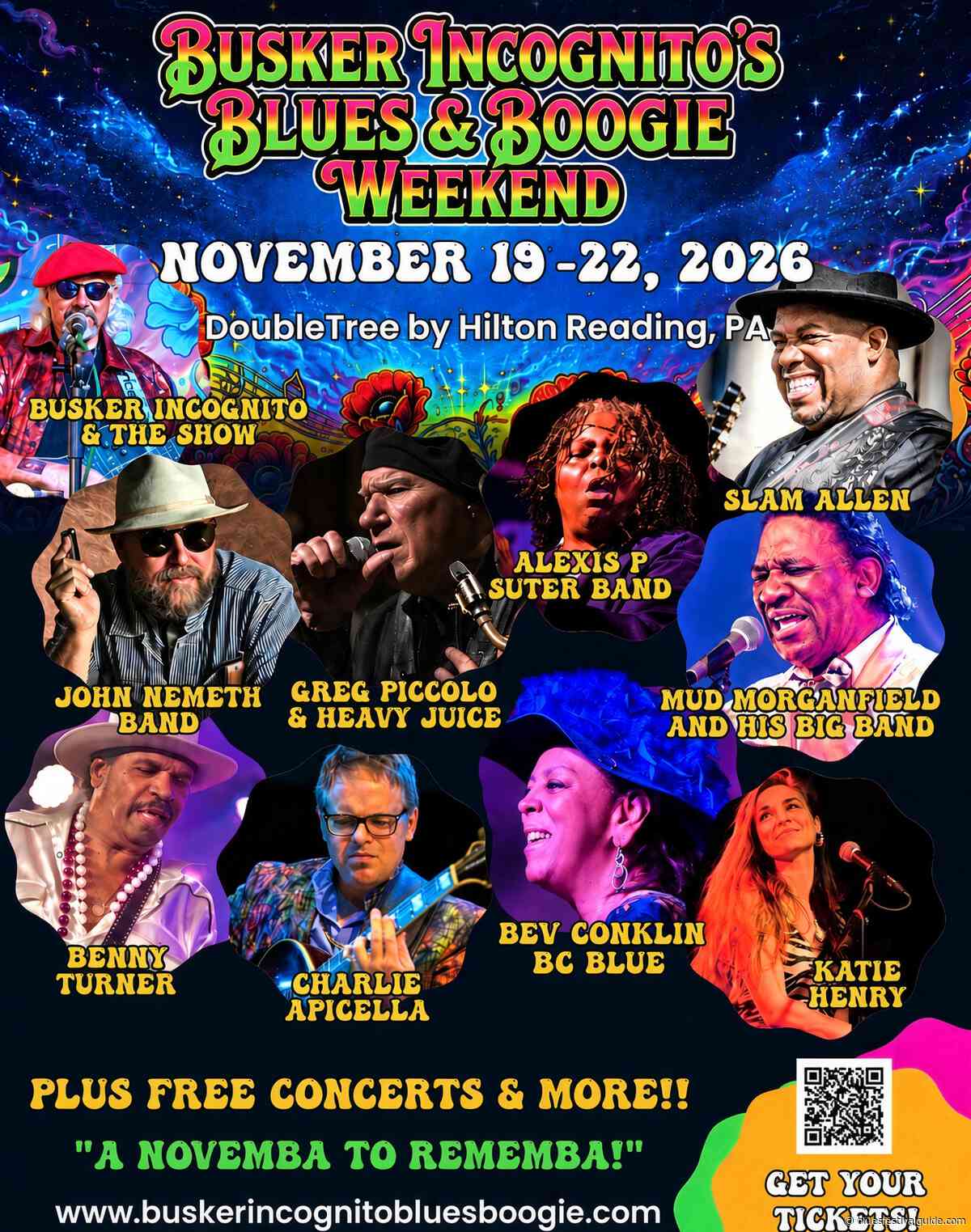 Slam Allen, Mud Morganfield, Alexis P Suter Band Headline Busker Incognito Blues & Boogie Weekend on November 19- 22, 2026 in Reading, PA