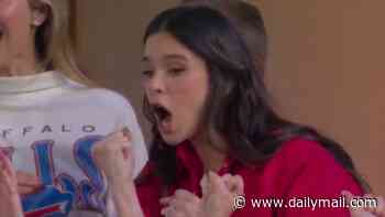 Hailee Steinfeld is shown at a Bills game for the first time as she screams in support of husband Josh Allen in rare display of emotion