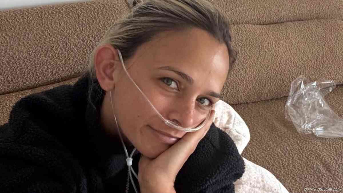 AFL WAG Kellie Finlayson wears breathing tube at home and reveals she's 'chronically sick' amid terminal cancer battle