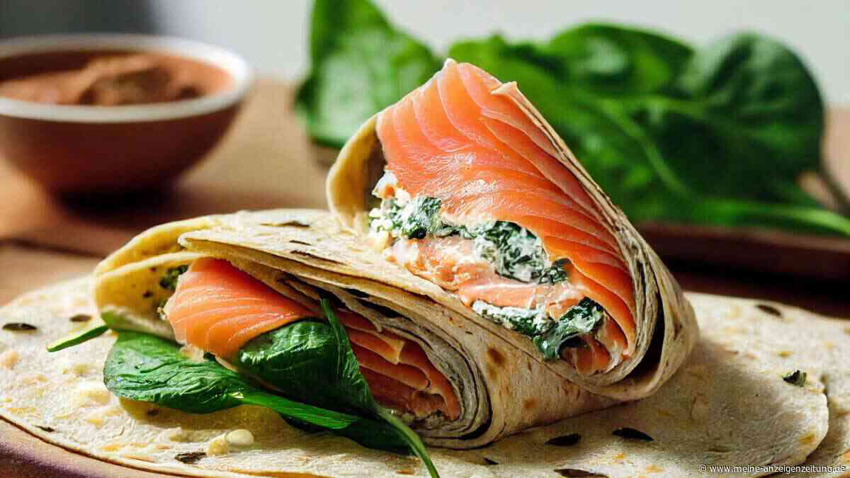 Blitz-Rezept für Lachs-Wrap mit Zitronen-Kräuterquark