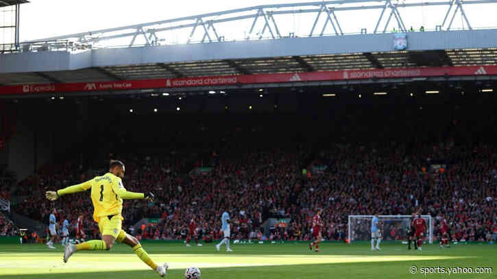 A commanding display in goal arrived at Anfield from a Manchester City leader