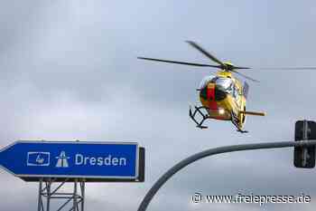 Unfall an Ampel auf A4-Zubringer bei Hohenstein-Ernstthal: Hubschrauber im Einsatz
