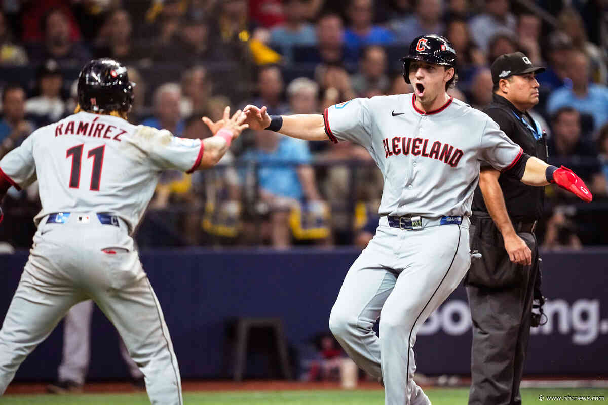 Chase DeLauter and José Ramírez lead the Guardians to a 7-3 win over the Rays in Game 1 of the ALCS