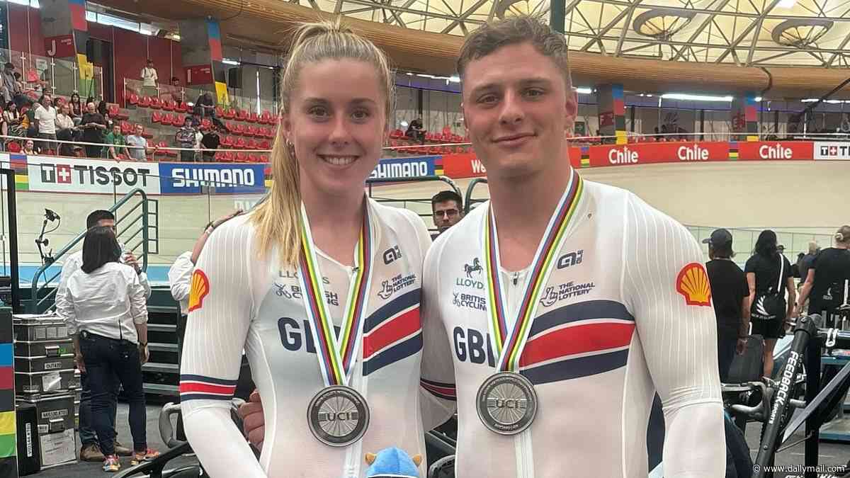 Britain's new golden couple rocked by his World Championships expulsion: How world's fastest female cyclist kept boyfriend's defection secret - but now he's flying home in 'misconduct' storm over his behaviour