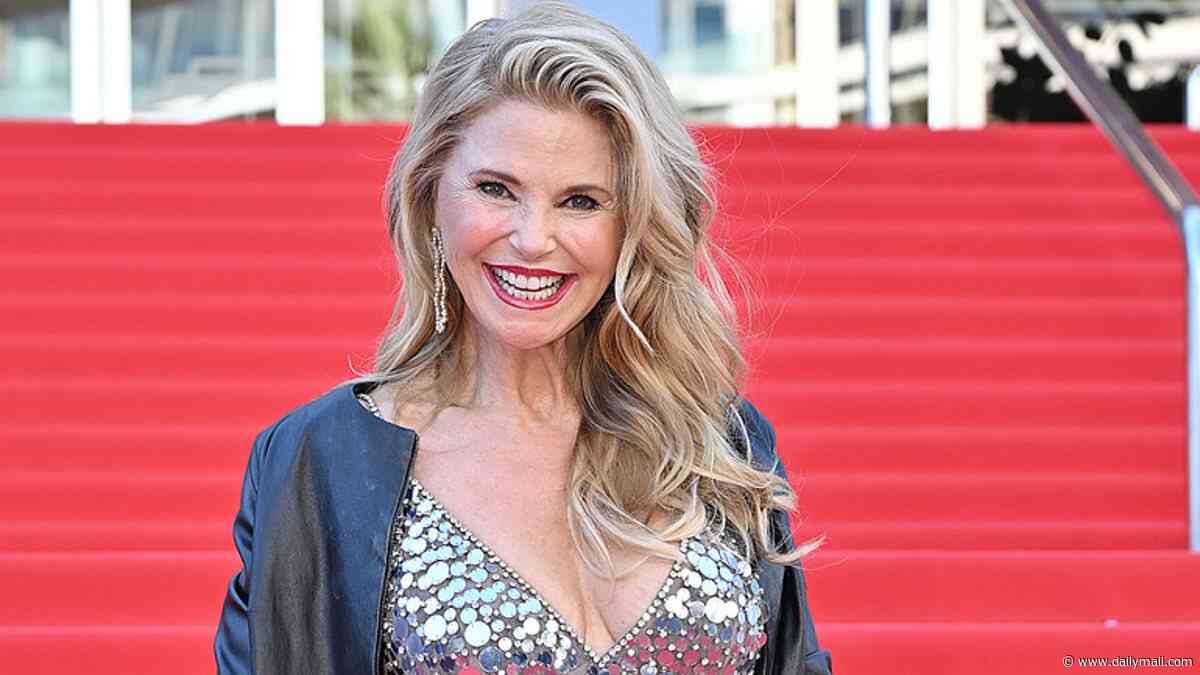 Christie Brinkley, 72, shows off her ageless looks in a plunging sequin gown at MIPCOM in Cannes