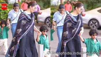 Nayanthara steps out in Mumbai with twin sons Uyir and Ulagam