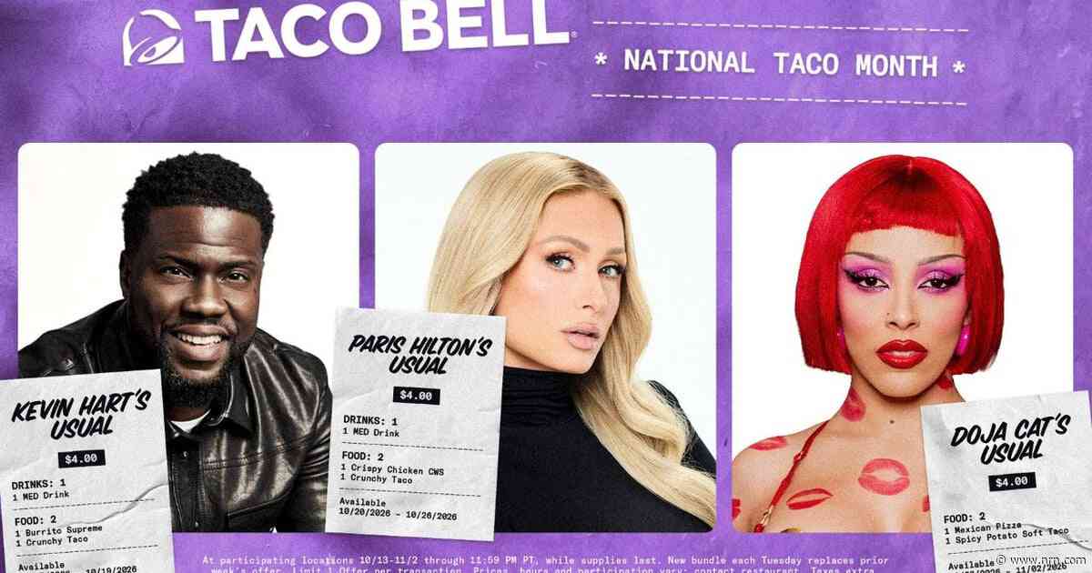 Taco Bell puts Kevin Hart, Paris Hilton, and Doja Cat’s orders on the menu