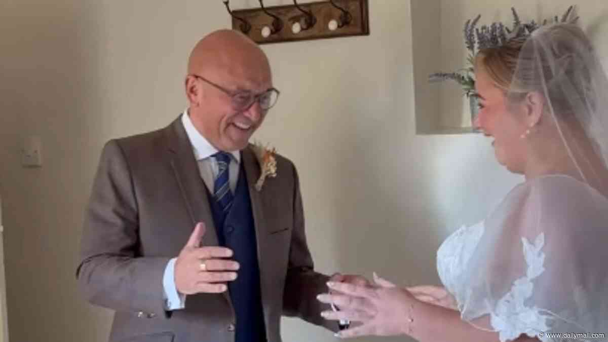 Proud father of the bride Gregg Wallace shares sweet moment he first saw daughter Libby in her wedding dress as she ties the knot with partner