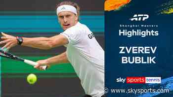 Zverev beats Bublik in thriller at Shanghai Masters