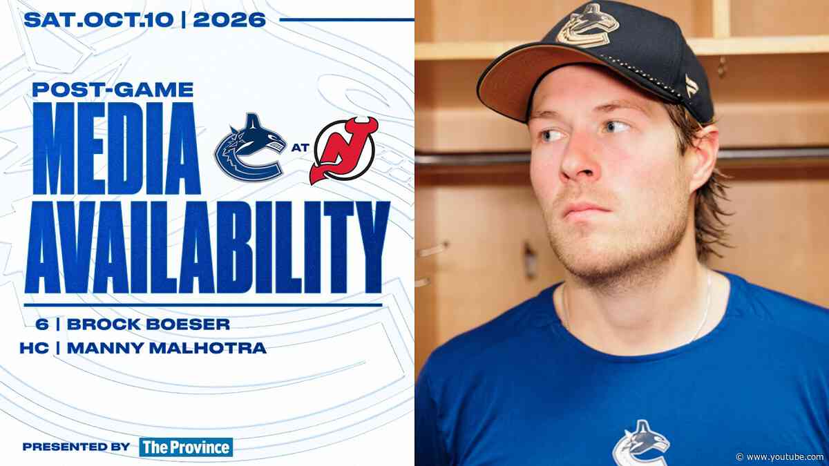 Brock Boeser & Head Coach Manny Malhotra Postgame Media | Canucks at New Jersey Devils (Oct 10 2026)