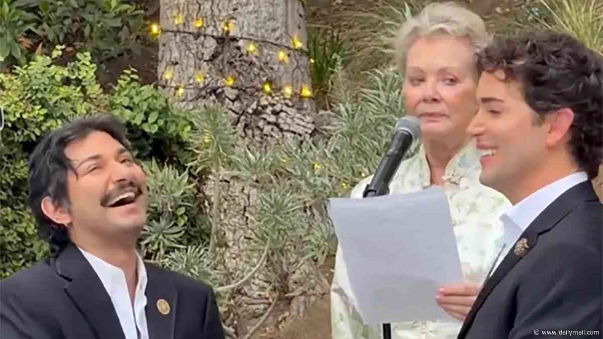 Former Ugly Betty child star Mark Indelicato, 32, marries partner in ceremony officiated by legendary actress Jean Smart