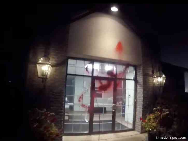 Damaged wires, red paint: Group says it targeted Ontario facility because of ties to Israel
